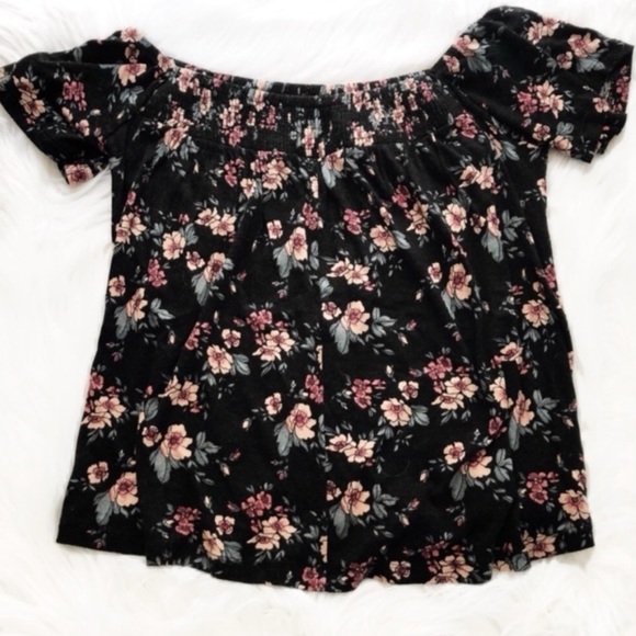 American Eagle Outfitters Soft & Sexy Floral Off The Shoulder Top - Picture 2 of 4